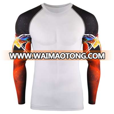 Sportswear mma rash guard manufacturer long sleeve rash guard men printing sublimation design your own gymnastic cloth